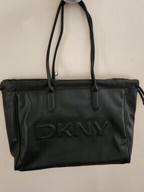 DKNY Black Essie Drawstring Tote Bag